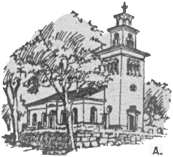 En teckning föreställande Å kyrka